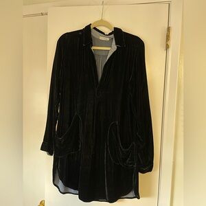 Free People Midnight Blue Velvet Dress Size S